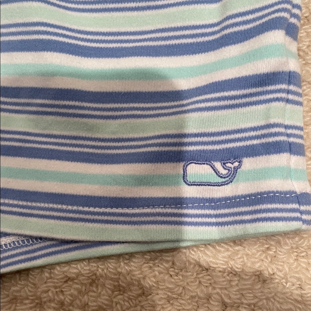 Vineyard Vines Blue and Green Striped Kids Romper - Picture 3 of 3
